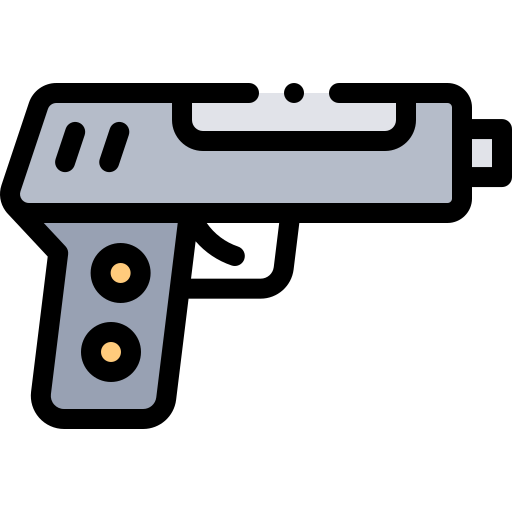 pistolet Detailed Rounded Lineal color ikona