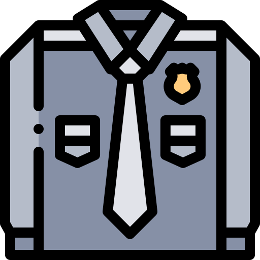 Police uniform Detailed Rounded Lineal color icon