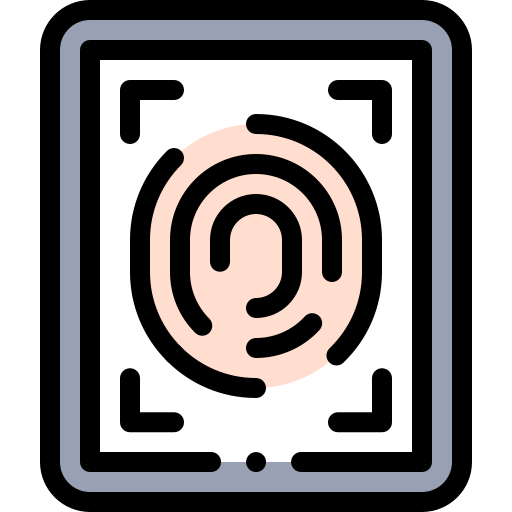 指紋 Detailed Rounded Lineal color icon