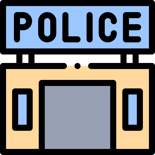 Police station Detailed Rounded Lineal color icon