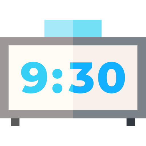 reloj despertador digital Basic Straight Flat icono