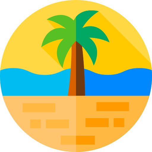 Playa Flat Circular Flat icono