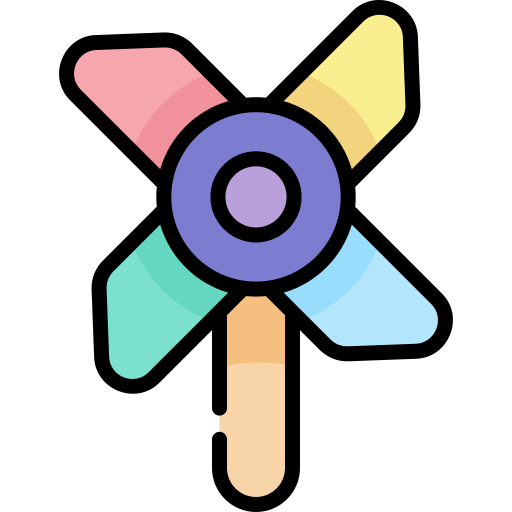 windmolen Kawaii Lineal color icoon