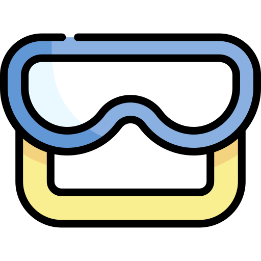 duikbril Kawaii Lineal color icoon