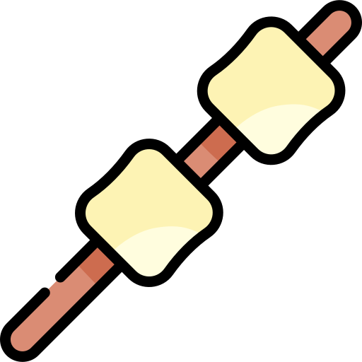 marshmallows Kawaii Lineal color icona