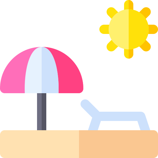 Sunbathing Basic Rounded Flat icon