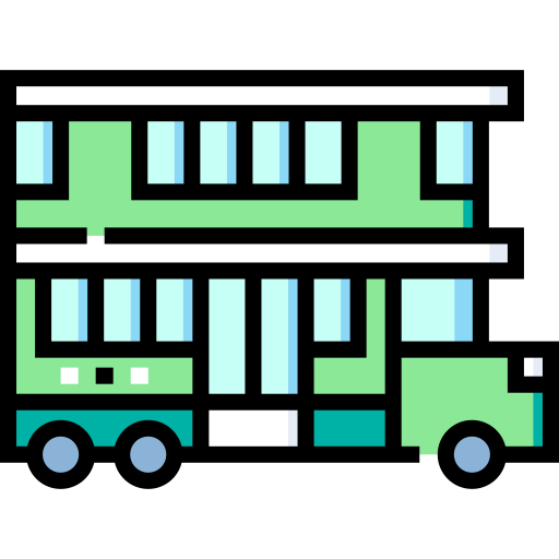 Double decker bus Detailed Straight Lineal color icon