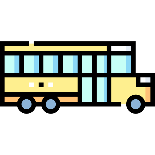 School bus Detailed Straight Lineal color icon