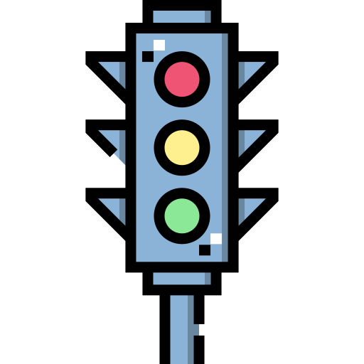 verkeerslichten Detailed Straight Lineal color icoon