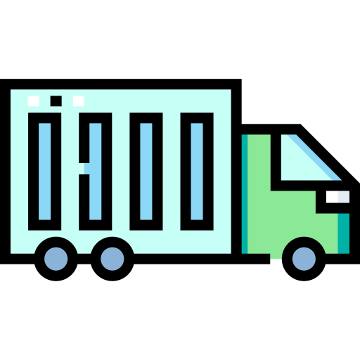 Cargo truck Detailed Straight Lineal color icon