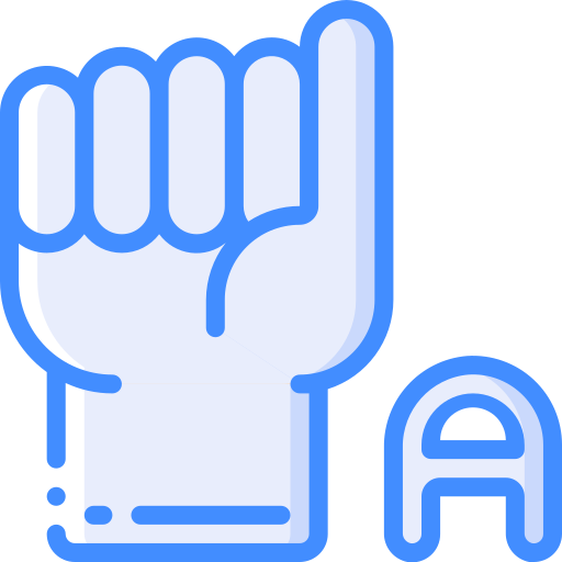 Sign language Basic Miscellany Blue icon