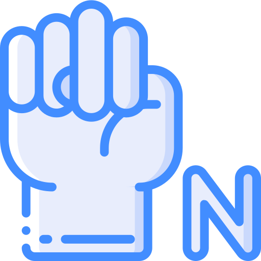 Sign language Basic Miscellany Blue icon