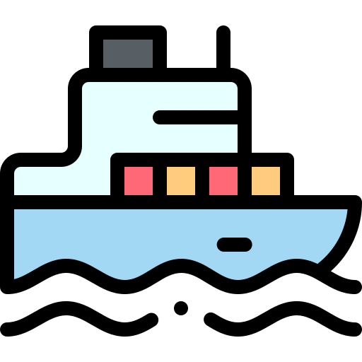 Ship Detailed Rounded Lineal color icon
