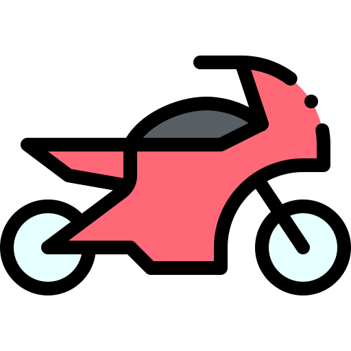 Motorbike Detailed Rounded Lineal color icon