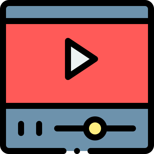 ビデオプレーヤー Detailed Rounded Lineal color icon