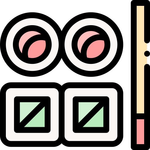 Sushi Detailed Rounded Lineal color icon