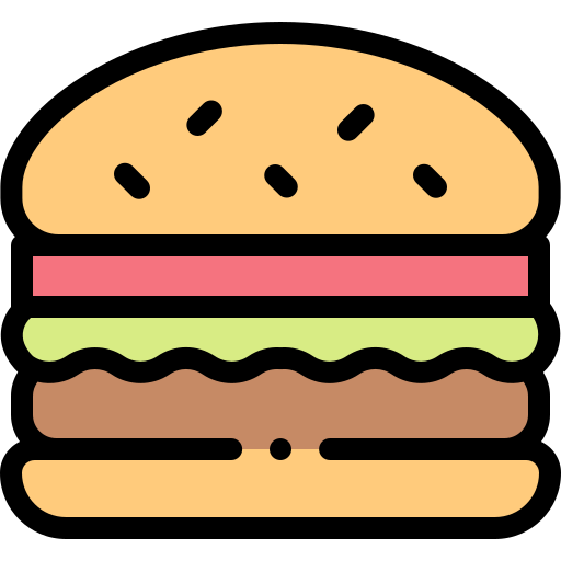 Hamburguesa Detailed Rounded Lineal color icono