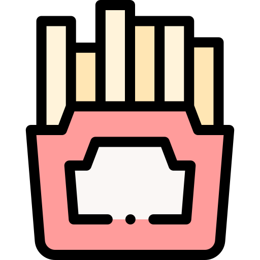 감자 튀김 Detailed Rounded Lineal color icon