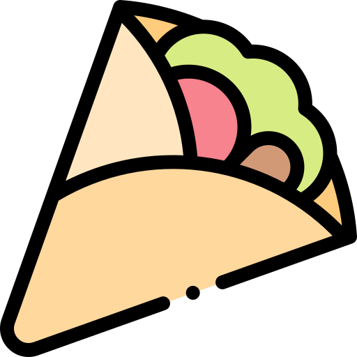 Burrito Detailed Rounded Lineal color icono