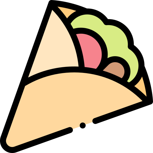 burrito Detailed Rounded Lineal color icon