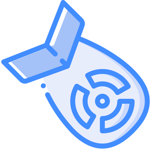 Nuclear bomb Basic Miscellany Blue icon
