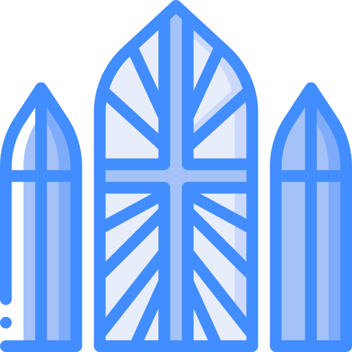 Stained glass window Basic Miscellany Blue icon