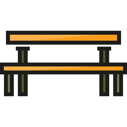 mesa de picnic Detailed Straight Lineal color icono