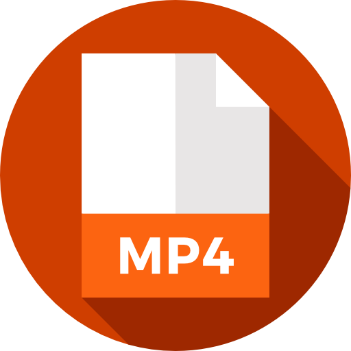 mp4 Flat Circular Flat ikona