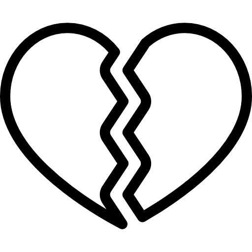 Broken heart Detailed Rounded Lineal icon