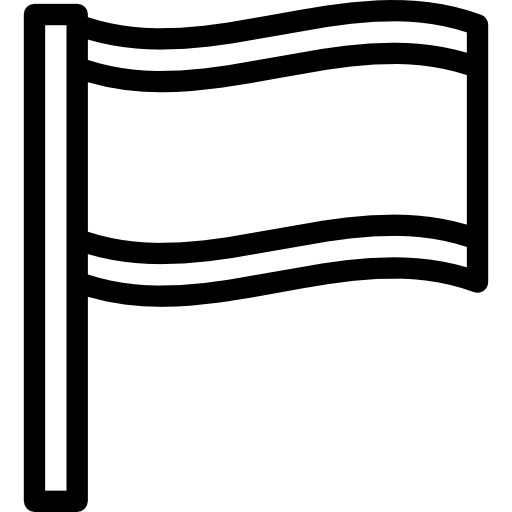 drapeau Detailed Rounded Lineal Icône
