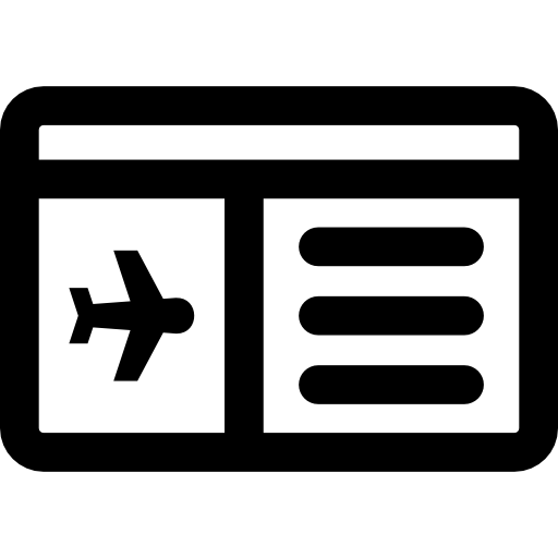 Билет на самолет Basic Rounded Lineal иконка