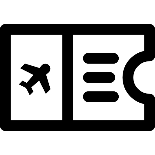 Билет на самолет Basic Rounded Lineal иконка