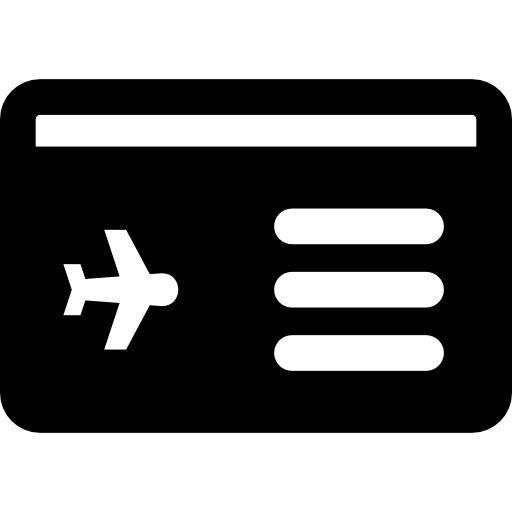billet d'avion Basic Rounded Filled Icône