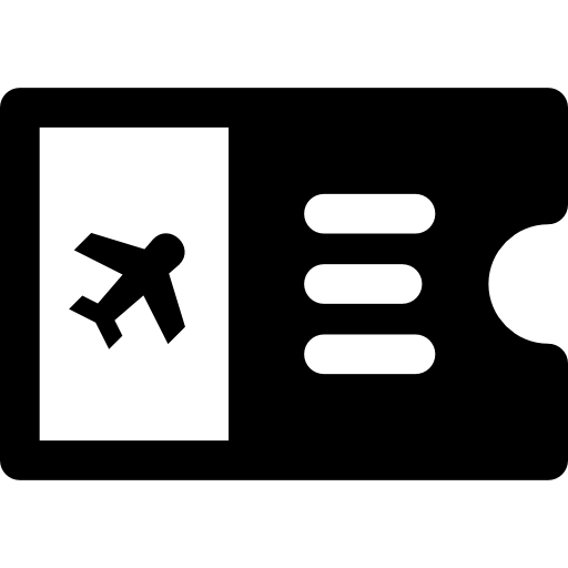 Plane ticket Basic Rounded Filled icon