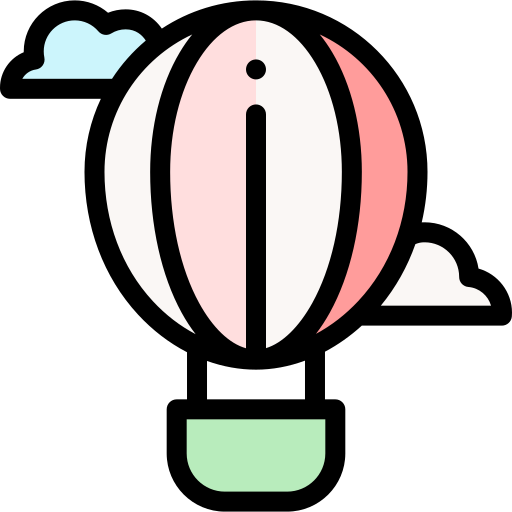 balon na gorące powietrze Detailed Rounded Lineal color ikona