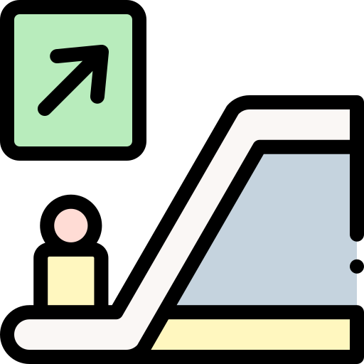 rolltreppe Detailed Rounded Lineal color icon