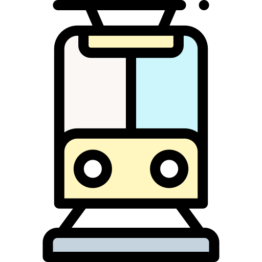Tram Detailed Rounded Lineal color icon