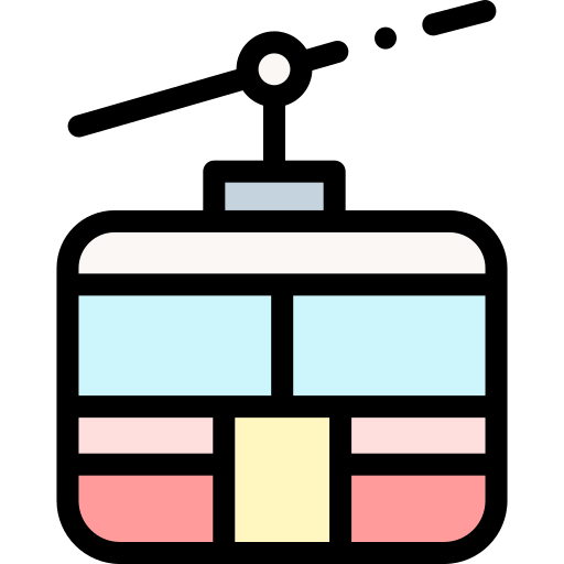 kabine der seilbahn Detailed Rounded Lineal color icon