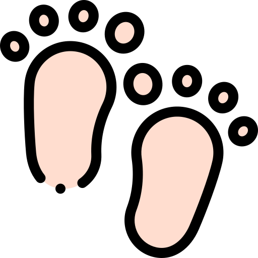 Baby feet Detailed Rounded Lineal color icon