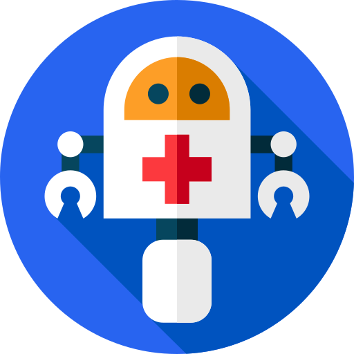 Medical robot Flat Circular Flat icon