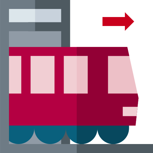 Train station Basic Straight Flat icon