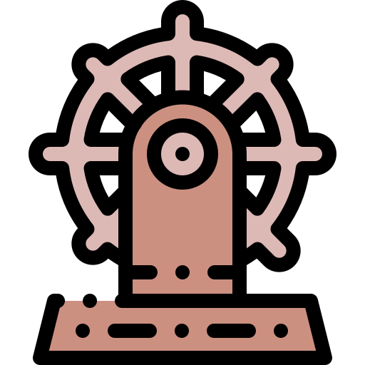 Ship wheel Detailed Rounded Lineal color icon