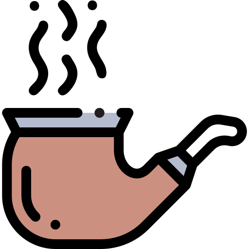 Smoking pipe Detailed Rounded Lineal color icon