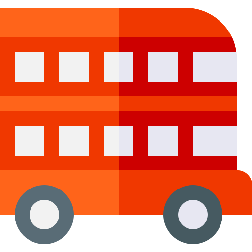 autobús de dos pisos Basic Straight Flat icono