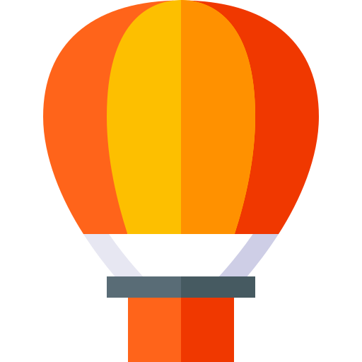 Hot air balloon Basic Straight Flat icon