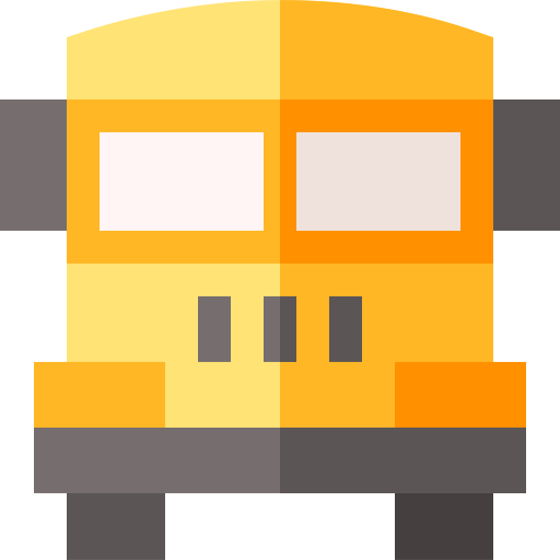 schoolbus Basic Straight Flat icoon