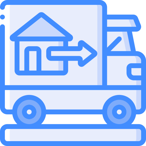 Moving truck Basic Miscellany Blue icon