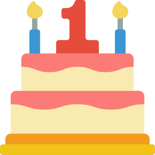 tort urodzinowy Basic Miscellany Flat ikona
