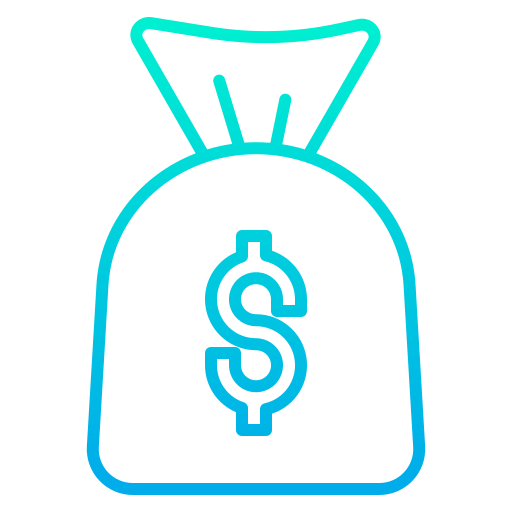 torba z pieniędzmi Shastry Outline Gradient ikona