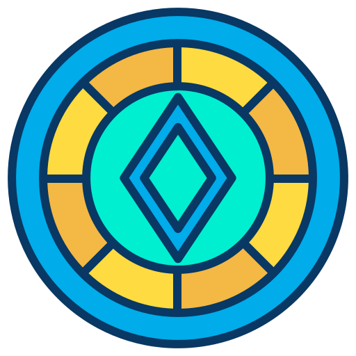 Poker chip Shastry Linear Colour icon